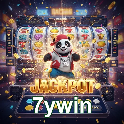 Ilustração de slots com panda em jackpot, disponível no 7ywin.
